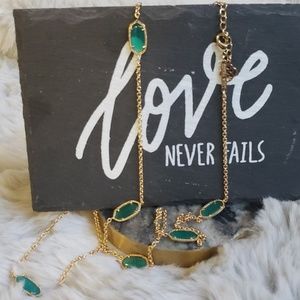 Emerald green and gold necklace from Kendra Scott